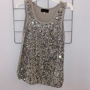 Silver glitter tank